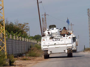 UN vehicle on patrol in Tyr, Lebanon. (Shutterstock/ File Photo)