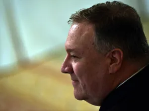 In this file photo taken on May 19, 2020 US Secretary of State Mike Pompeo looks on as President Donald Trump meets with his cabinet in the Cabinet Room of the White House in Washington, DC. The US Congress on July 2, 2020 passed tough new sanctions that target banks over violations of Hong Kong's autonomy, dialing up the pressure on China over the harsh security law it imposed on the financial hub. Brendan Smialowski / AFP