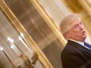 US President Donald Trump delivers remarks on "Operation Legend: Combatting Violent Crime in American Cities" in the East Room of the White House, Washington, DC, on July 22, 2020. Brendan Smialowski / AFP
