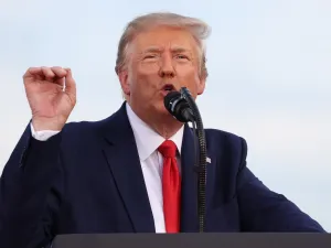 President Donald Trump speaks during an event on the South Lawn of the White House on July 04, 2020 in Washington, DC. President Trump is hosting a "Salute to America" celebration that includes flyovers by military aircraft and a large fireworks display. Tasos Katopodis/Getty Images/AFP TASOS KATOPODIS / GETTY IMAGES NORTH AMERICA / Getty Images via AFP