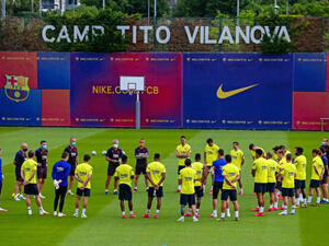 جانب من تدريبات برشلونة