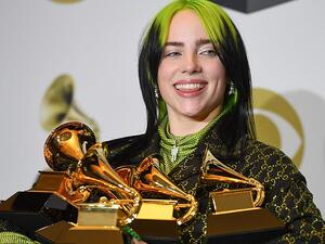 Making history: Eilish's debut studio album, When We All Fall Asleep, Where Do We Go? (2019), debuted atop the Billboard 200 and became the best-performing album of 2019 in the US. (AFP)