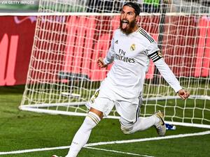 راموس يحتفل بهدفه