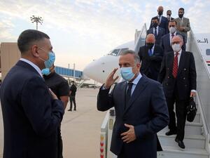 Iraqi PM Mustafa al-Kadhimi arrives in Tehran in first foreign trip as premier (Twitter)