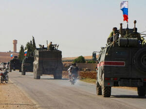 Russian military police carrying out patrols at the Syrian-Turkish borders - October 23, 2019 (AFP) 