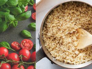 الطماطم بالبرغل والبارميزان