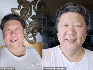 Mr Liu is not President Xi's only doppelgänger – a food vendor in China became an internet sensation last year because he looked too much like the Chinese president. (Douy in)
