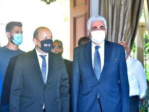 وزير الخارجية الفرنسي، جان إيف لو دريان ونظيره اللبناني ناصيف حتي