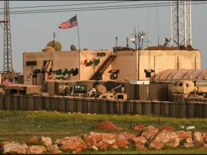 A picture taken on April 2, 2018 shows a general view of a US military base in the al-Asaliyah village, between the city of Aleppo and the northern town of Manbij. (AFP/File)