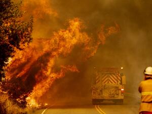 Dozens of fires are burning out of control throughout Northern California as fire resources are spread thin. JOSH EDELSON / AFP