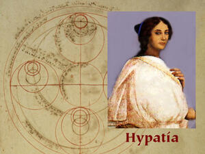 A statue of ancient Alexandrian philosopher Hypatia has been erected in the square of Al-Masa Capital Club. (Twitter)