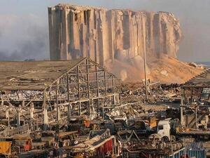  صومعة الحبوب الكبيرة الوحيدة في لبنان، التي دمرها الانفجار الهائل