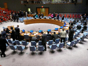 The Security Council Chamber during preparation for session  (Shutterstock)	