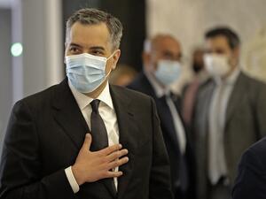 Lebanon's ambassador to Berlin Mustapha Adib (C) arrives at the presidential palace in Baabda, east of Beirut, on August 31, 2020, upon being named as the country's new premier. Lebanon named its envoy to Germany as the new premier to steer the country through a deep crisis after the Beirut explosion compounded a sharp economic downturn. JOSEPH EID / AFP