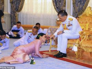 Thailand's King Maha Vajiralongkorn and Queen Suthida during their wedding ceremony in Bangkok in May last year. (AFP/File)