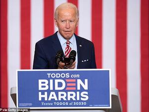 Democratic presidential nominee Joe Biden played 'Despacito' on his phone as he took to the stage to deliver a speech at a Hispanic Heritage Month kickoff event in Kissimmee, Florida. (AFP)