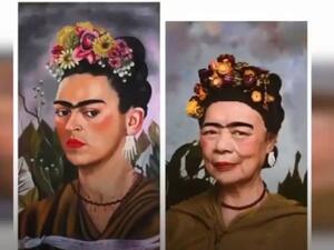 In a before-and-after style, the seniors are seen in viral footage doing their normal day-to-day activities before suddenly turning into renowned painting figures with a makeover (Twitter)