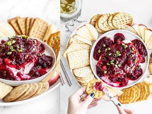 مقبلات الجبن بصلصة الكرانبيري