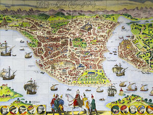 Miniature that shown in Marmaray, describe old Istanbul with Bosphorus and Golden Horn During Era of Ottoman. (Shutterstock/ File Photo)