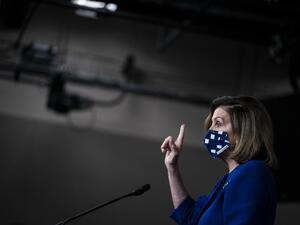  Speaker of the House Nancy Pelosi (D-CA) speaks during a news conference at the U.S. Capitol on October 22, 2020 in Washington, DC. Speaker Pelosi spoke about the latest coronavirus stimulus bill that did not pass in the Senate yesterday. Sarah Silbiger/Getty Images/AFP