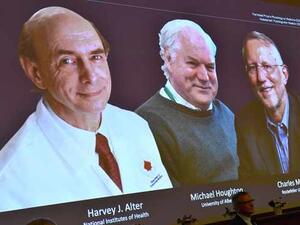 2020 Nobel Prize in Medicine for Americans Harvey J Alter and Charles M Rice and Briton Michael Houghton, Sweden's Karolinska Institute announced (Twitter)