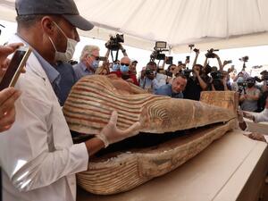 59 sealed sarcophagi and numerous other objects at the ancient necropolis of Saqqara  (Twitter)