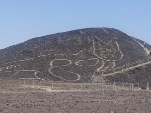 Researchers have discovered new geoglyph etched into hillside in southern Peru. (Twitter)