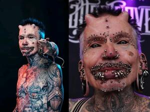 Rolf Buchholz said his enthusiasm for body modification didn't awaken until he got his first tattoo at age 40. (Twitter)