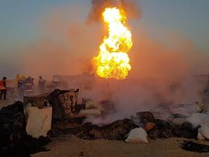 انفجار في احد أنابيب الغاز الناقلة في منطقة النجمي