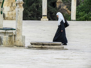 she performed the Friday prayer on Mount of Olives overlooking the Old City of Jerusalem. ((Shutterstock/ File Photo))