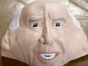 A rubber mask of US President-elect Joe Biden is seen at the Ogawa Studios mask factory in Saitama, north of Tokyo on November 12, 2020. Behrouz MEHRI / AFP