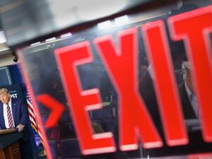 A November 20, 2020 photo shows US President Donald Trump as he speaks on lowering prescription drug prices in the Brady Briefing Room of the White House in Washington, DC. Trump came his closest yet to admitting election defeat on November 23, 2020 after the government agency meant to ease Joe Biden's transition into the White House said it was finally lifting its unprecedented block on assistance. MANDEL NGAN / AFP