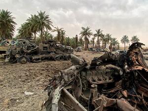 The Jurf Al Sakhr area in Iraq's Babylon province. (AFP)