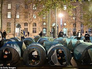 The refugees, mostly Afghans, had been moved on from similar encampments in the north of the city. (AFP/File)