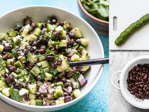 سلطة الخيار والفاصوليا السوداء