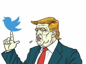 Donald Trump and Social Media Communication. Vector Cartoon  (Shutterstock)