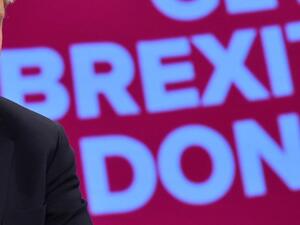In this file photo taken on October 02, 2019 Britain's Prime Minister Boris Johnson delivers his keynote speech to delegates on the final day of the annual Conservative Party conference at the Manchester Central convention complex, in Manchester, north-west England. Ben STANSALL / AFP