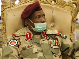 Sudanese Brigadier General Jamal Omar Ali attends the end of mission ceremony for Sudanese troops fighting the Huthi rebels alongside Yemen's Saudi-backed pro-government forces, in the northern province of Hajjah near the border with Saudi arabia on December 13, 2020. AFP