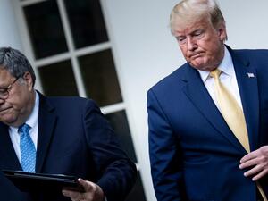 US President Donald Trump on December 14, 2020 said Attorney General Bill Barr, who contradicted his claims that the November 3 election was marred by fraud, would leave office after doing an "outstanding job." Brendan Smialowski / AFP