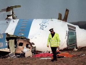 Wreckage of the 747 Pan Am jet that exploded and crashed over Lockerbie, Scotland, in 1988. Picture: AFP