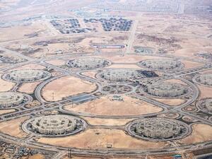 This picture taken on March 13, 2020 shows an aerial view of ongoing construction development at Egypt's "New Administrative Capital" megaproject, some 45 kilometres east of Cairo. (AFP)