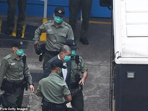 Apple Daily criticised the law on its front page on July 1, calling it the 'final nail in the coffin' of the territory's autonomy. Pictured: Lai on Friday. (AFP/File)