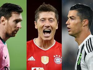 رونالدو وليفاندوفسكي وميسي