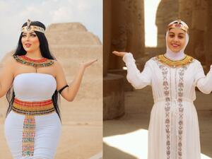 Hijabi Model Responds To 'Pyramid's Fart' Model With COVERED Pictures in the Same Location of Saqqara Ruins (Watch)
