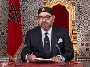 Morocco’s King Mohammed VI delivers a speech marking the anniversary of his accession to the throne in Tetouan, July 29. (AFP)