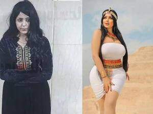 the model, who ignited outrage online for wearing provocative Pharaonic-styled clothing in the shoot. (Twitter)