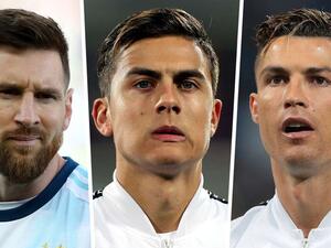 رونالدو وديبالا وميسي