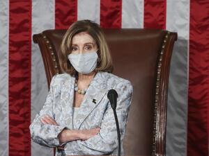Speaker of the House Nancy Pelosi (D-CA) waits during votes in the first session of the 117th Congress in the House Chamber at the US Capitol on January 3, 2021 in Washington, DC Tasos Katopodis / POOL / AFP