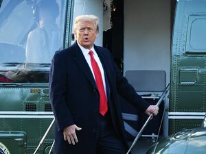 In this file photo taken on January 20, 2021 outgoing US President Donald Trump boards Marine One at the White House in Washington, DC. Several of former US president Donald Trump's impeachment lawyers have left his team a little over a week before his trial, US media reported on January 30, 2021. CNN cited unnamed sources as saying that five lawyers -- including two who were thought to be leading the team -- had parted ways with the Republican billionaire after disagreeing over his legal strategy.  MANDEL 