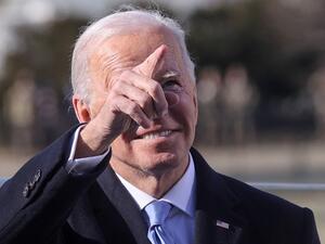U.S. President Joe Biden gestures during the inauguration ceremony on the West Front of the U.S. Capitol on January 20, 2021 in Washington, DC. During today's inauguration ceremony Joe Biden becomes the 46th president of the United States. Jonathan Ernst-Pool/Getty Images/AFP POOL / GETTY IMAGES NORTH AMERICA / Getty Images via AFP